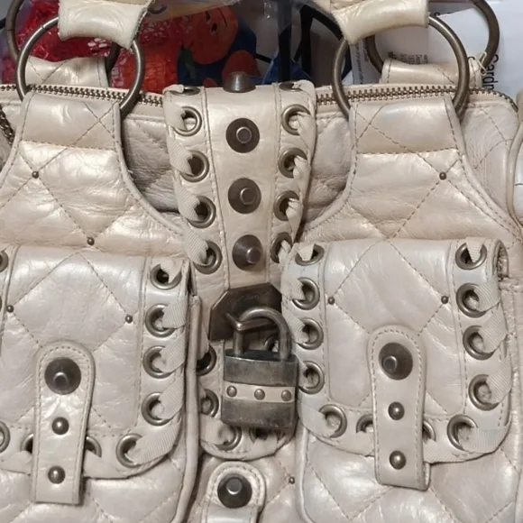 Vintage Betsey Johnson Quilted Satchel Bag **price firm** - Picture 3 of 5